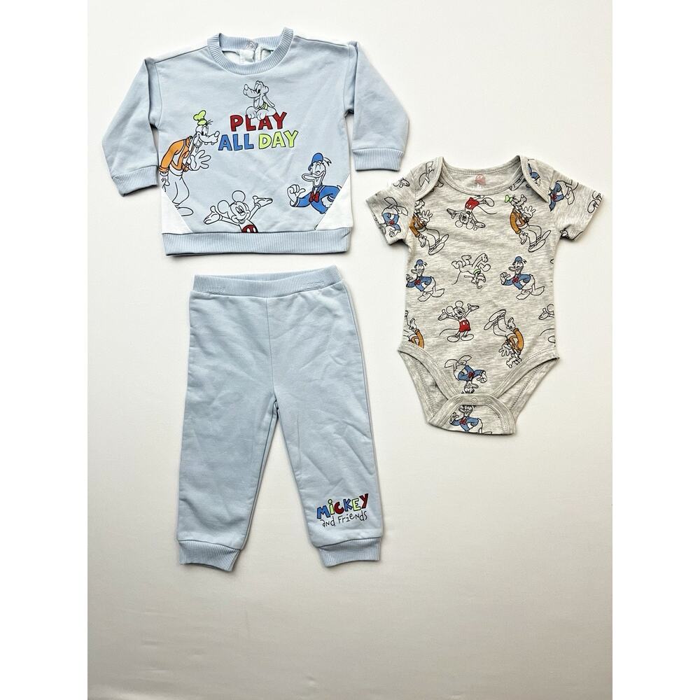 Disney Baby Mickey Mouse 3 Piece Outfit Set NWT Size 9 Months